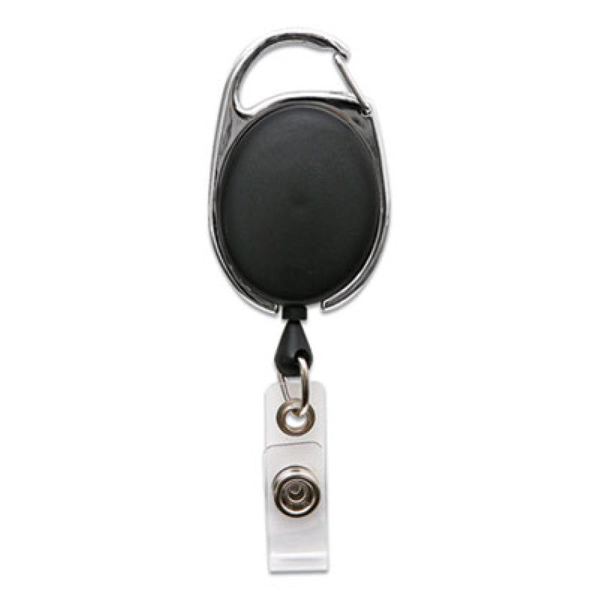 SICURIX Quick Clip Card Reels, 30" Extension, Oval, Black (BAU68754)