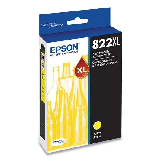 Epson T822XL420-S (T822XL) DURABrite Ultra High-Yield Ink, 1,100 Page-Yield, Yellow