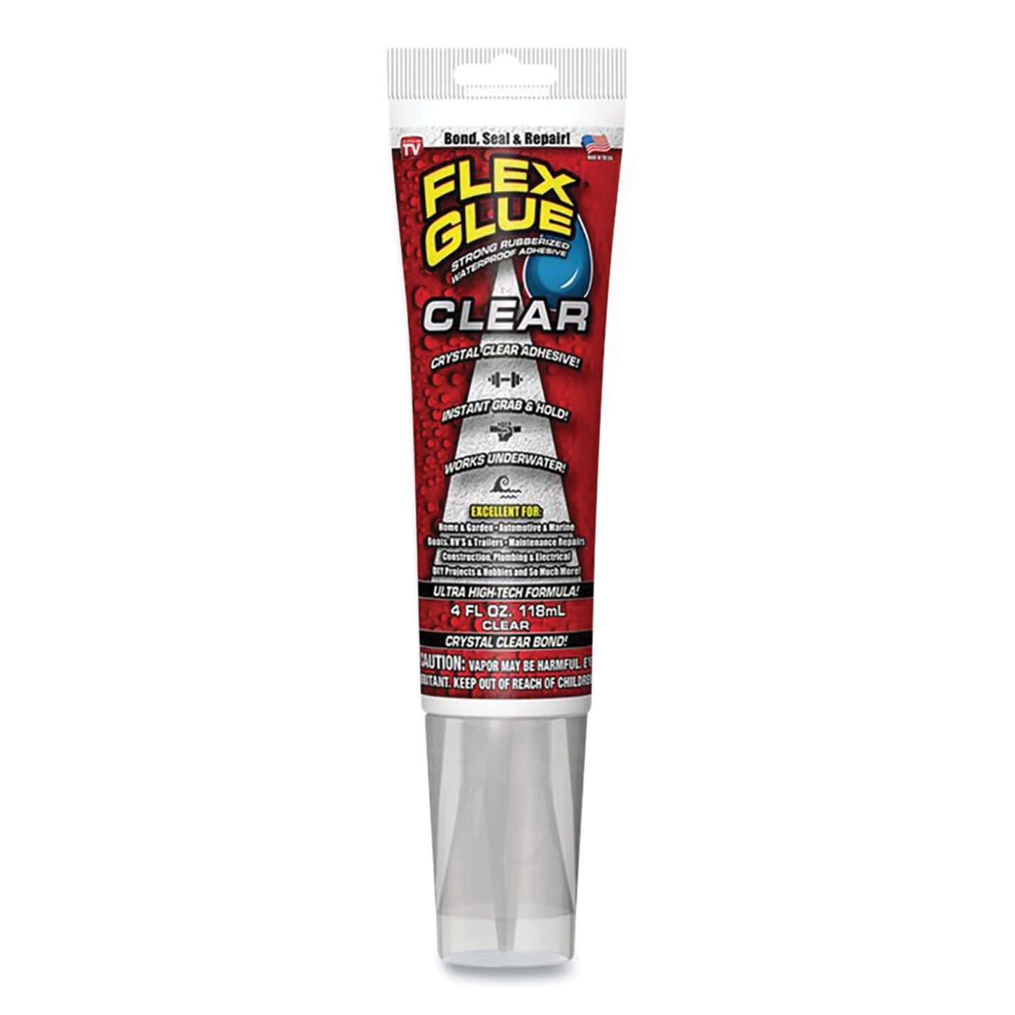 Flex Seal Flex Glue, 4 oz, Dries Clear (GFSCLRR04)