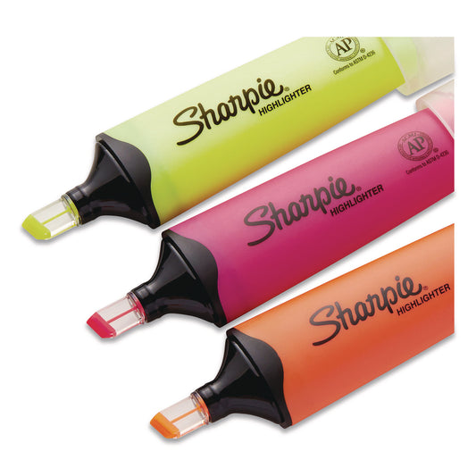 Sharpie Clearview Tank-Style Highlighter, Assorted Ink Colors, Chisel Tip, Assorted Barrel Colors, 3/Pack (1912767)