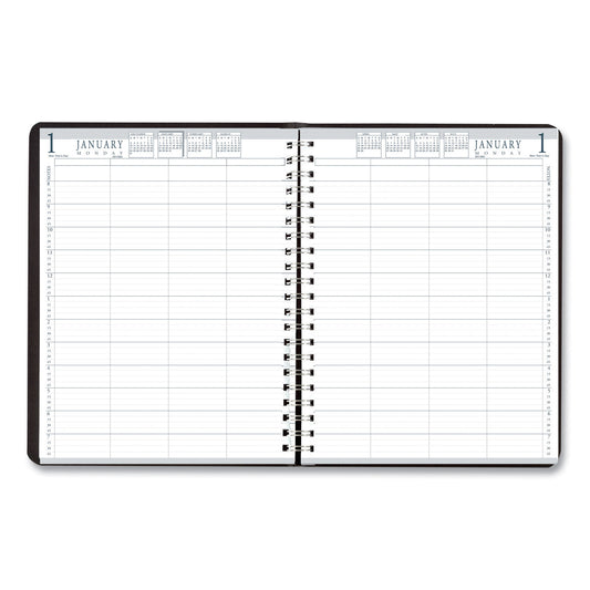 House of Doolittle Eight-Person Group Practice Daily Appointment Book, 11 x 8.5, Black Cover, 12-Month (Jan to Dec): 2025 (28102)