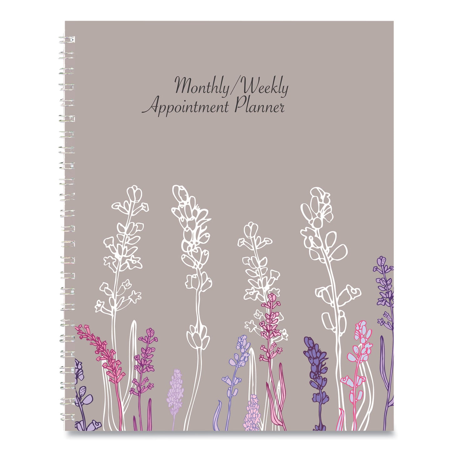 House of Doolittle Recycled Wild Flower Weekly/Monthly Planner, Wild Flowers Artwork, 9 x 7, Gray/White/Purple Cover, 12-Month (Jan-Dec): 2025 (295674)