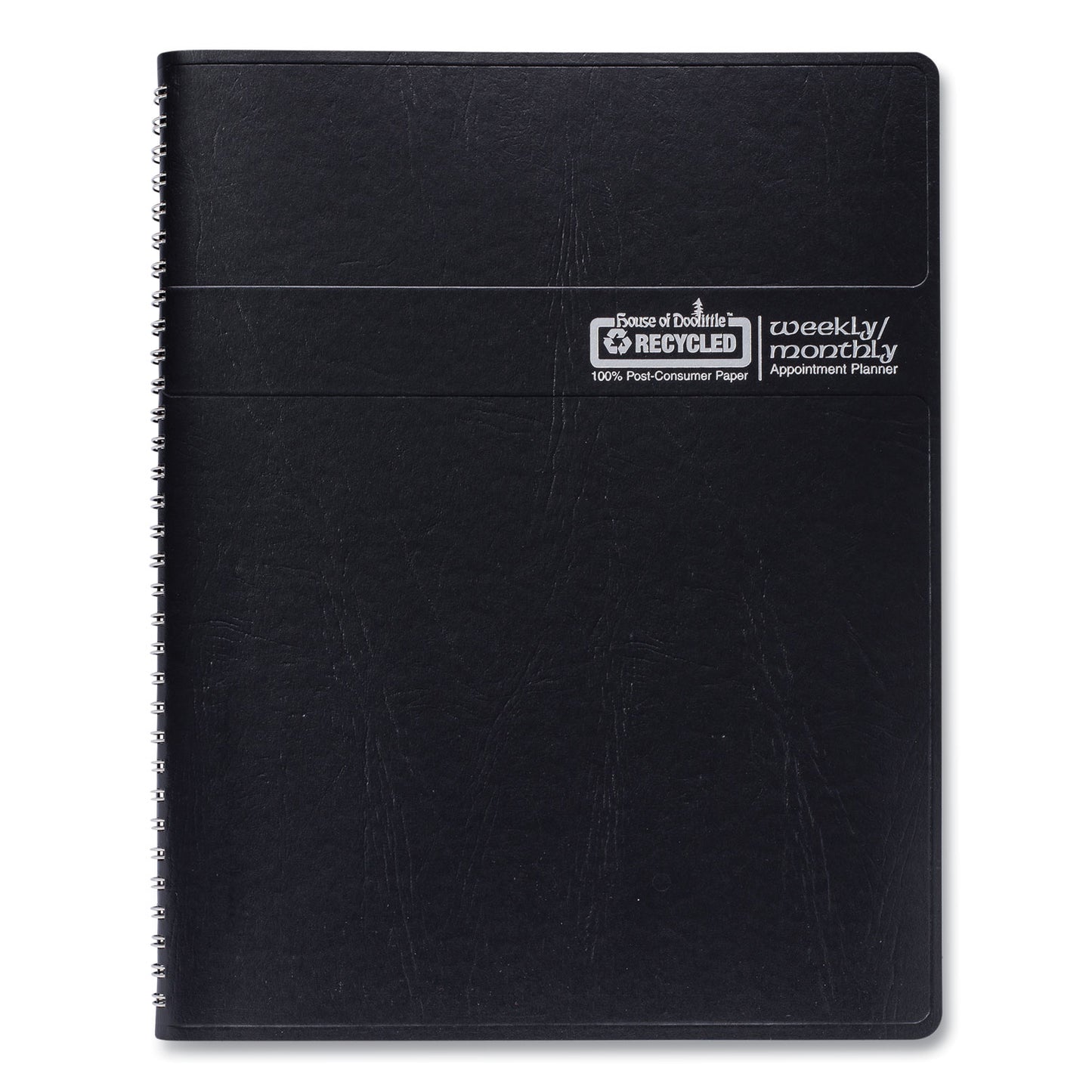 House of Doolittle Recycled Monthly Weekly 7 Day Planner, 8.75 x 6.88, Black Cover, 12-Month (Jan to Dec): 2025 (286802)