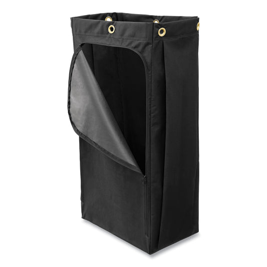 Fabric Cleaning Cart Bag for Rubbermaid Commercial 9T76, 9T77 and 9T78, 26 gal, 17.5" x 10.5" x 33", Black (1966888)