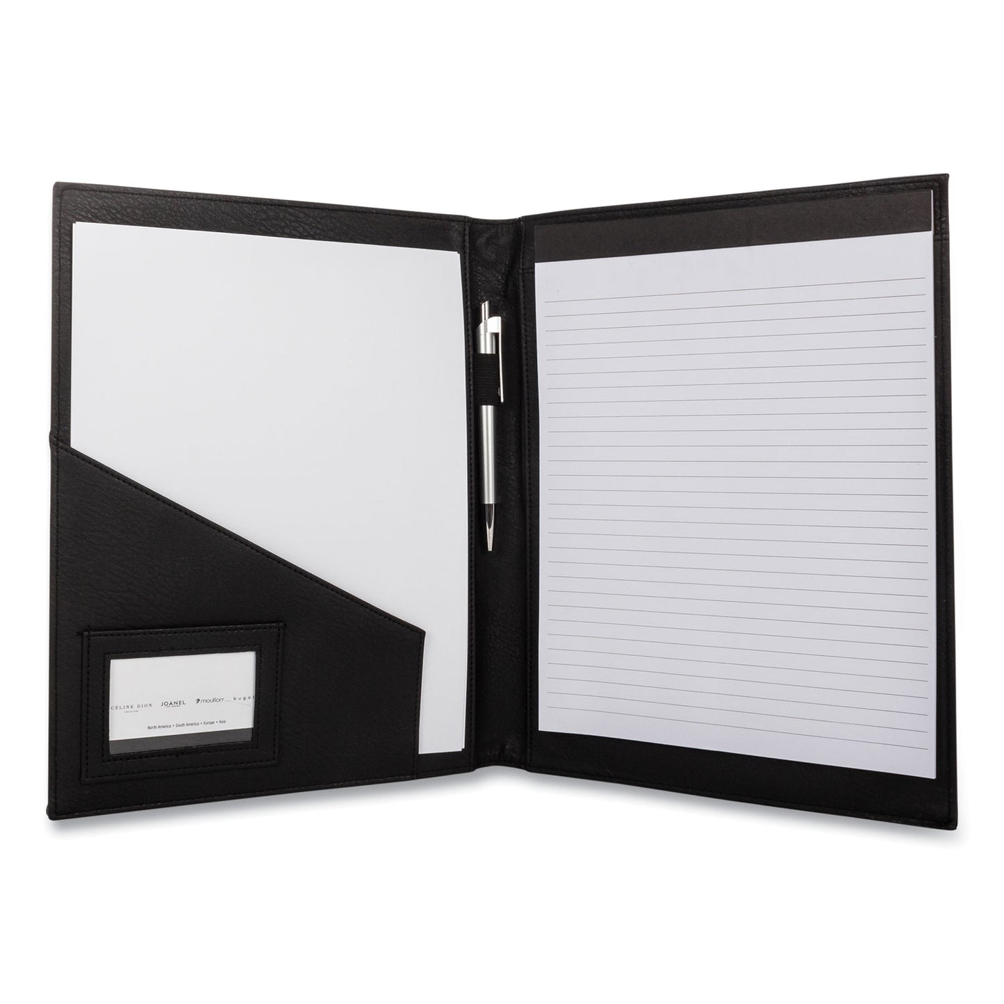 Bond Street Faux-Leather Padfolio, 9 x 12 Pad, 9.75 x 12.5, Black (5042BSBLACK)