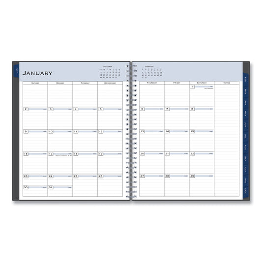 Blue Sky Passages Monthly Planner, 10 x 8, Charcoal Cover, 12-Month (Jan to Dec): 2025 (100011)