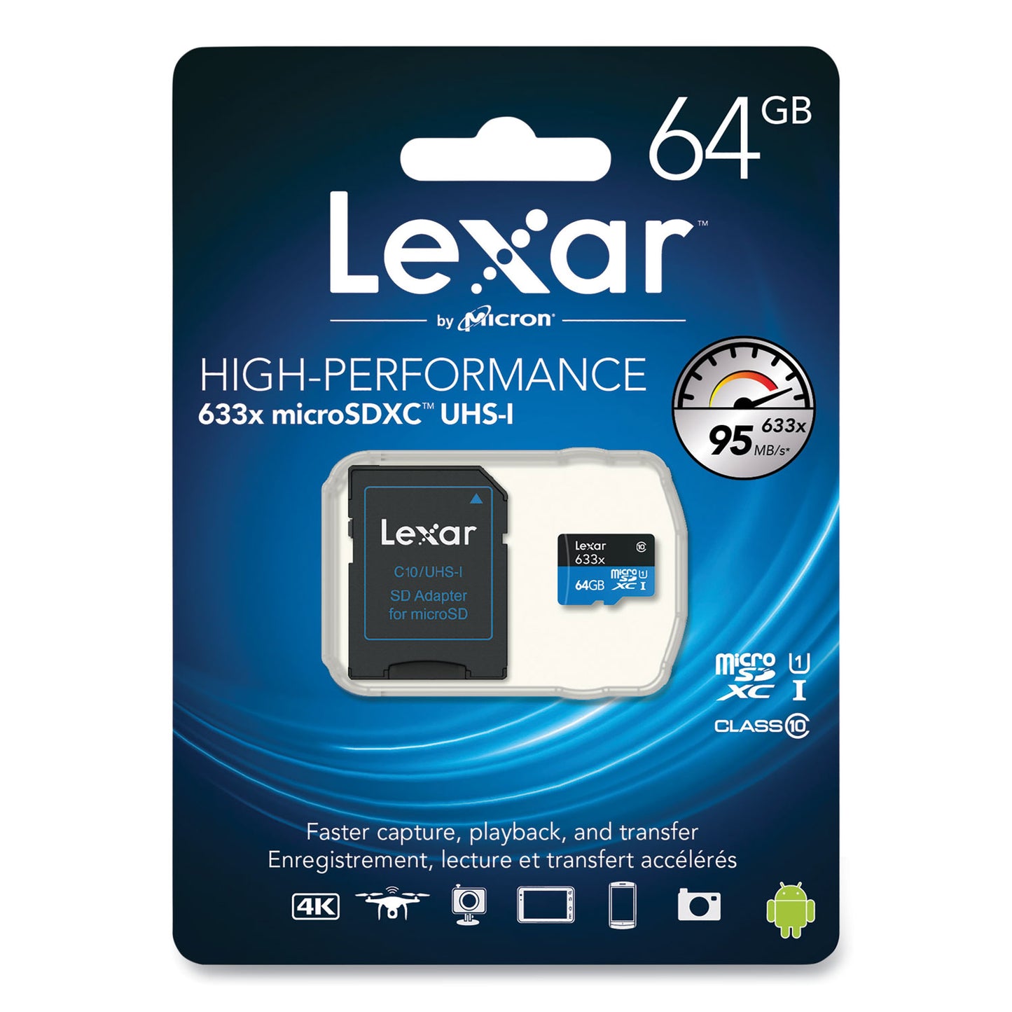 Lexar microSDXC Memory Card, UHS-I U1 Class 10, 64 GB (MI64GBBNL633)