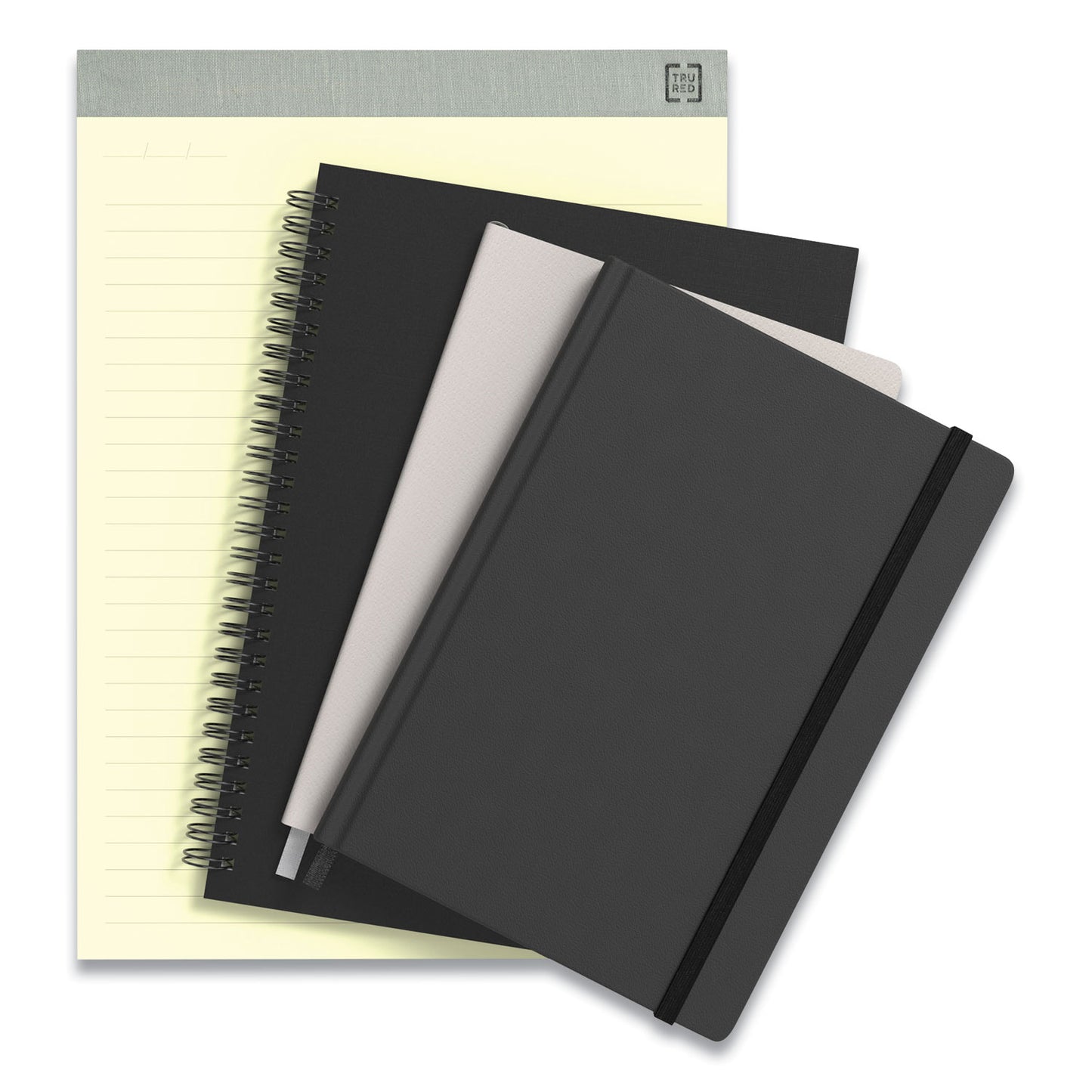 TRU RED Wirebound Soft-Cover Project-Planning Notebook, 1-Subject, Project-Management Format, Black Cover, (80) 9.5 x 6.5 Sheets (24377281)