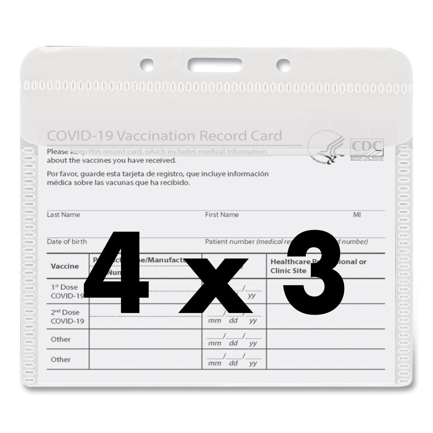 Advantus PVC-Free Badge Holders, Horizontal, Clear 4.5" x 4" Holder, 4.13" x 3.25" Insert, 50/Pack (75603)