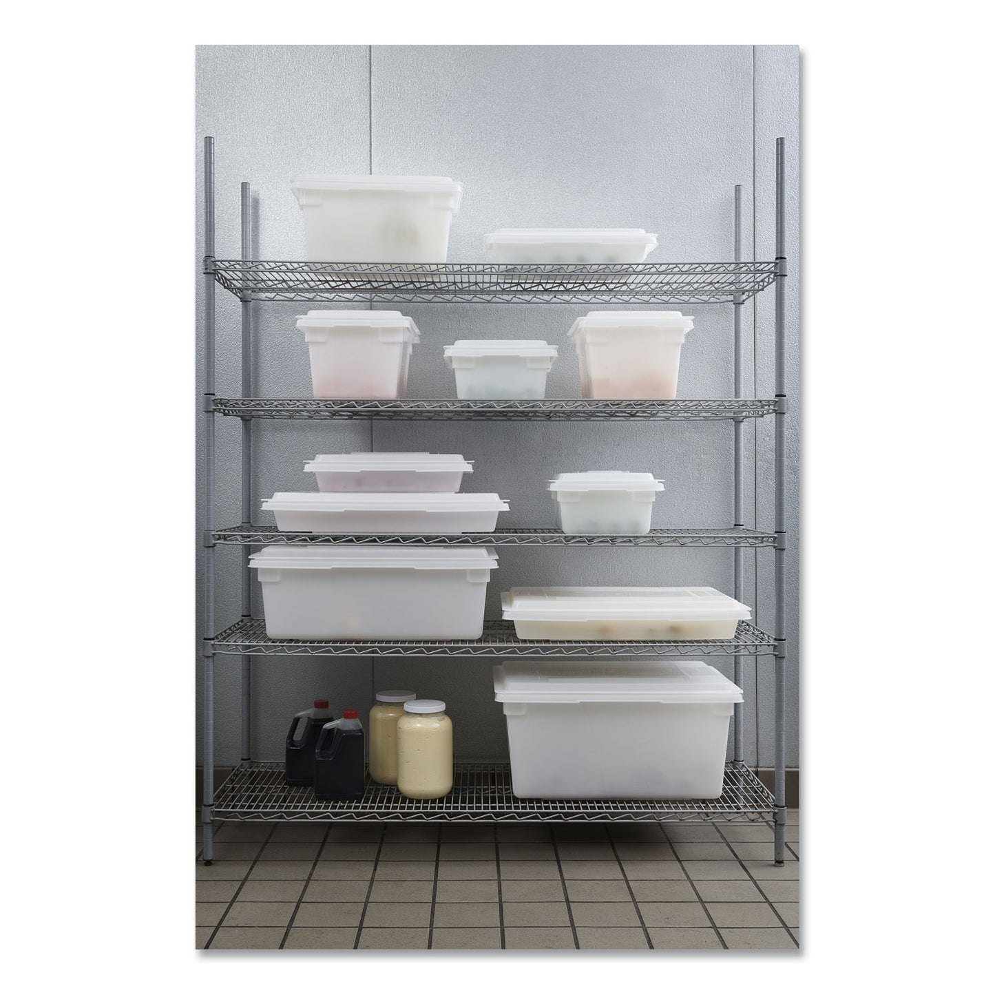Rubbermaid Commercial Food/Tote Boxes, 2 gal, 18 x 12 x 3.5, White, Plastic (3507WHI)