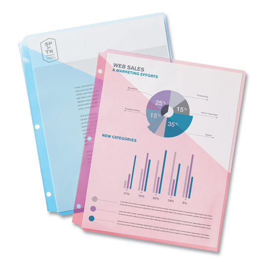 Avery Binder Pockets, 3-Hole Punched, 9.25 x 11, Assorted Colors, 5/Pack (75254)