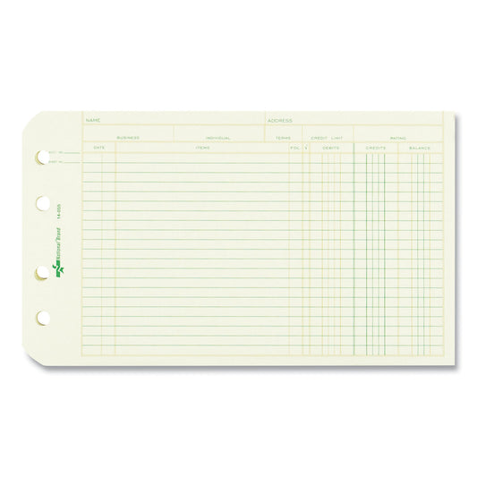 National Paper Four-Ring Binder Refill Sheets, 5 x 8.5, Green, 100/Pack (14055)