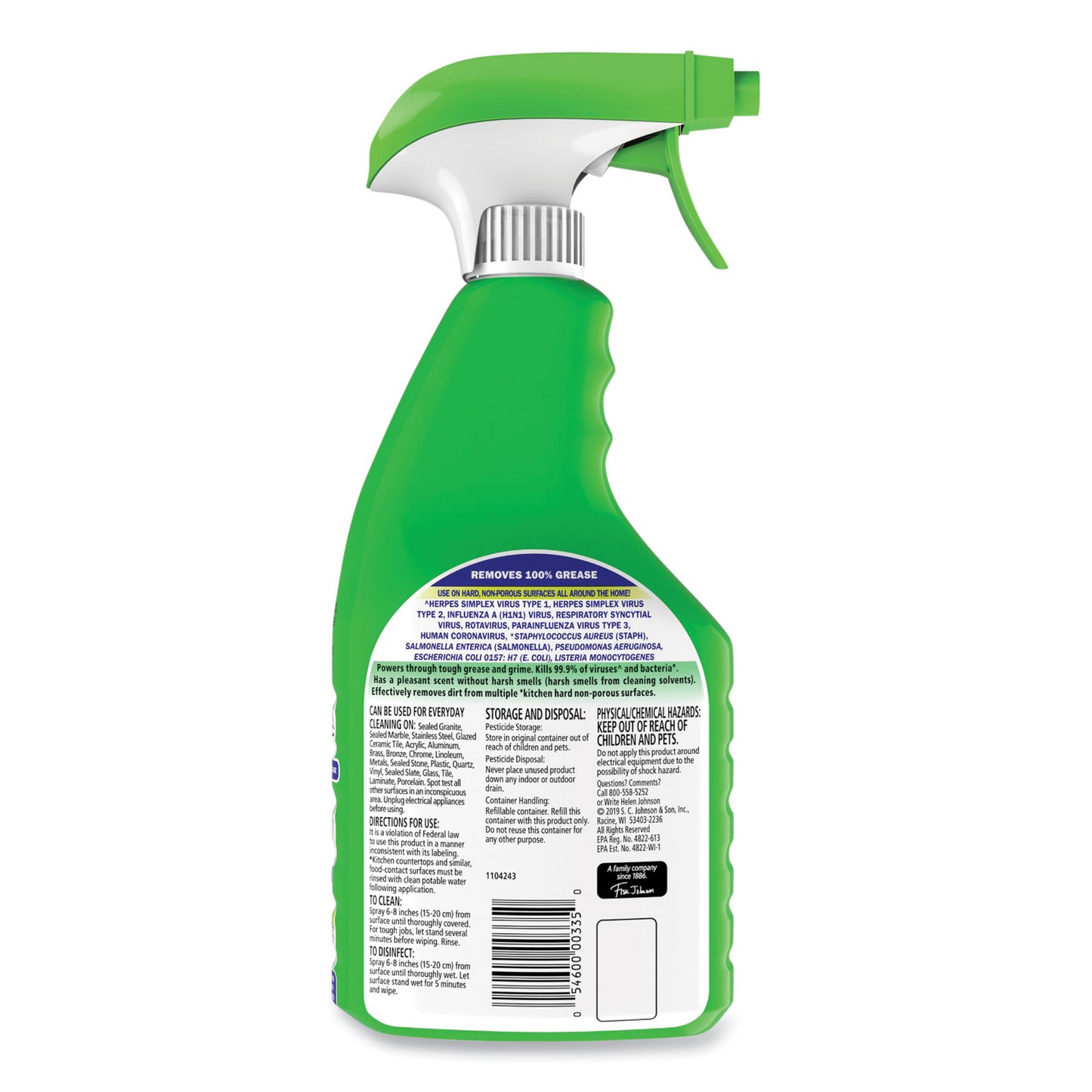 Fantastik Disinfectant Multi-Purpose Cleaner Lemon Scent, 32 oz Spray Bottle (366094EA)