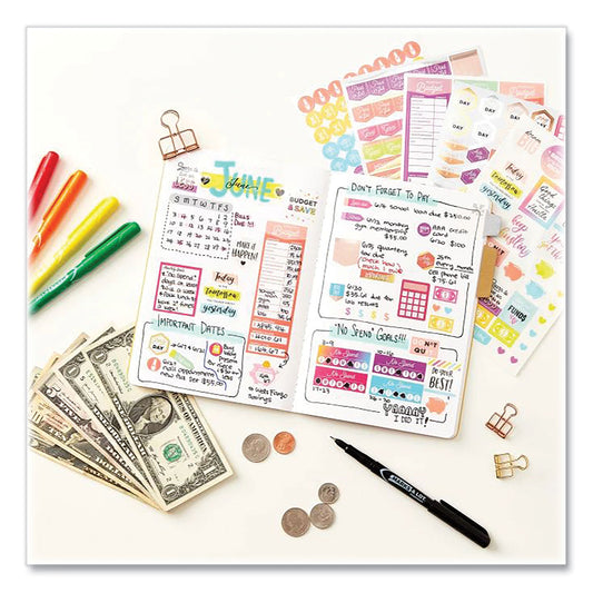 Avery Budgeting Planner Stickers, Budget Theme, Assorted Colors, 1,224/Pack (6788)