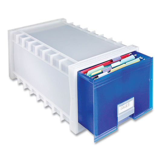 Storex Archive Storage Drawers, Letter/Legal Files, 15.3" x 24.25" x 11.38", Blue/White (61104U01C)