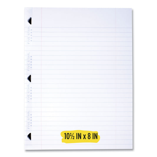 Five Star Reinforced Filler Paper, 3-Hole, 8 x 10.5, Wide/Legal Rule, 100/Pack (1506)