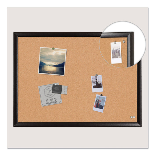 U Brands Cork Bulletin Board, 23 x 17, Tan Surface, Black Frame (026U0001)