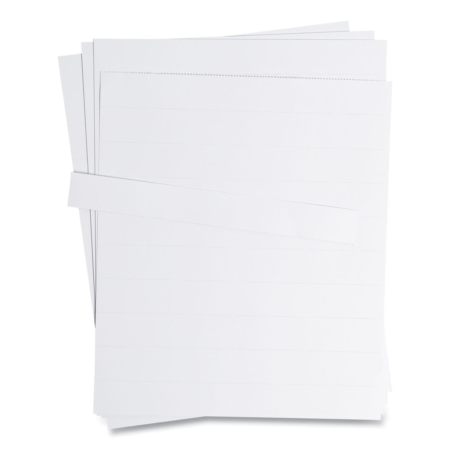 U Brands Data Card Replacement Sheet, 8.5 x 11 Sheets, Perforated at 1", White, 10/Pack (FM1615)