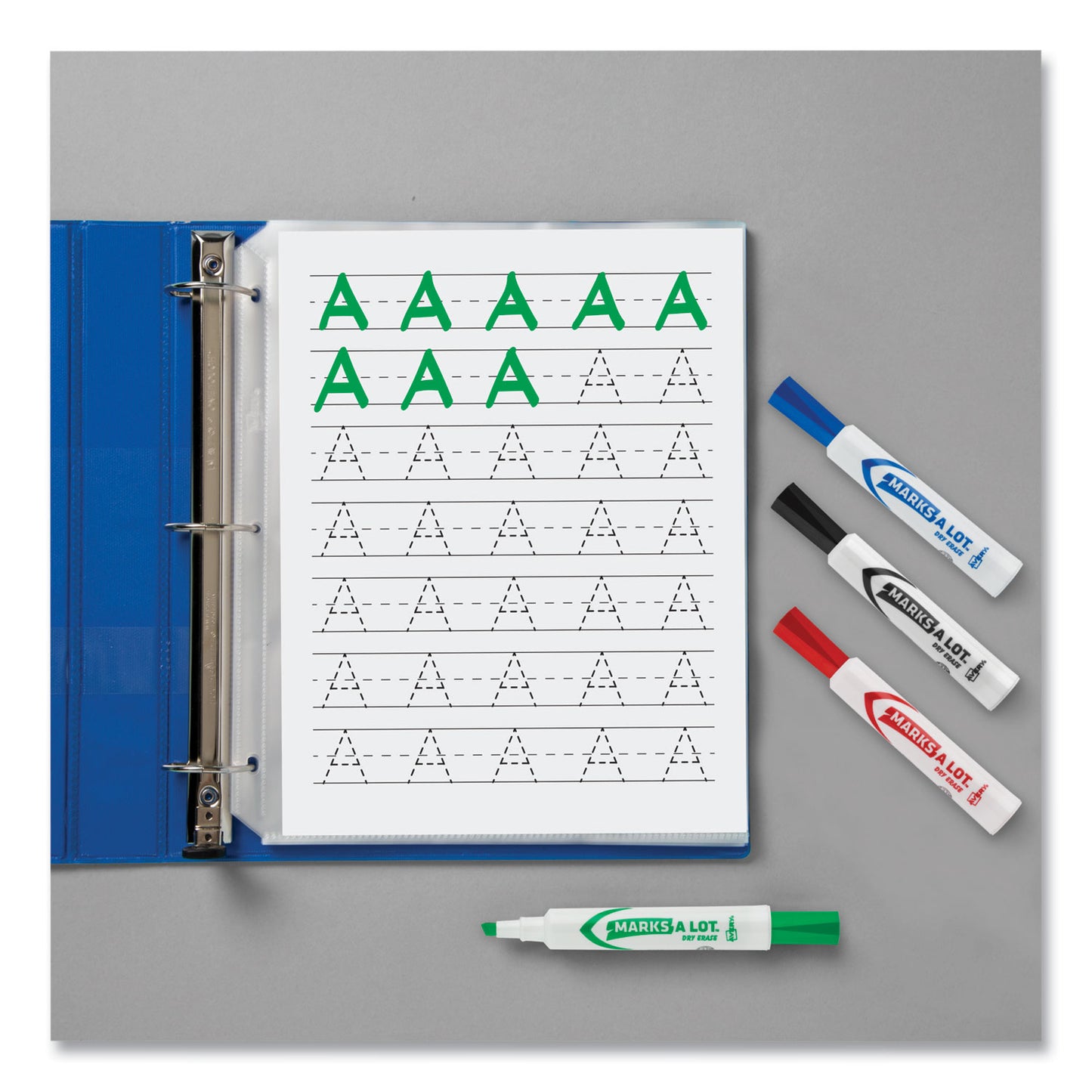 Avery MARKS A LOT Desk-Style Dry Erase Marker, Broad Chisel Tip, Assorted Colors, 8/Set (24411)