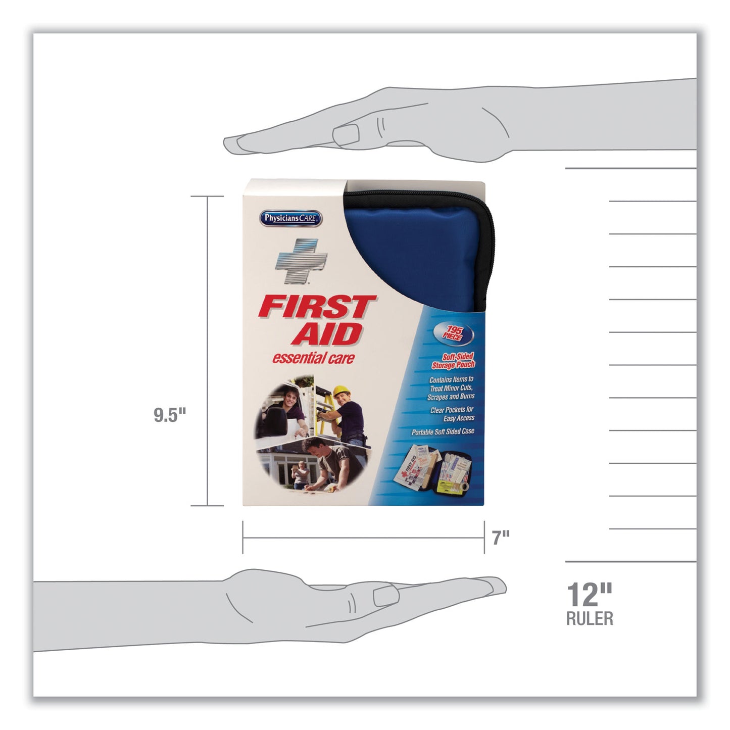 PhysiciansCare Soft-Sided First Aid Kit for up to 25 People, 195 Pieces, Soft Fabric Case (90167)