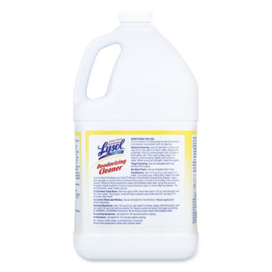 Lysol Disinfectant Deodorizing Cleaner Concentrate, 1 gal Bottle, Lemon Scent (76334)