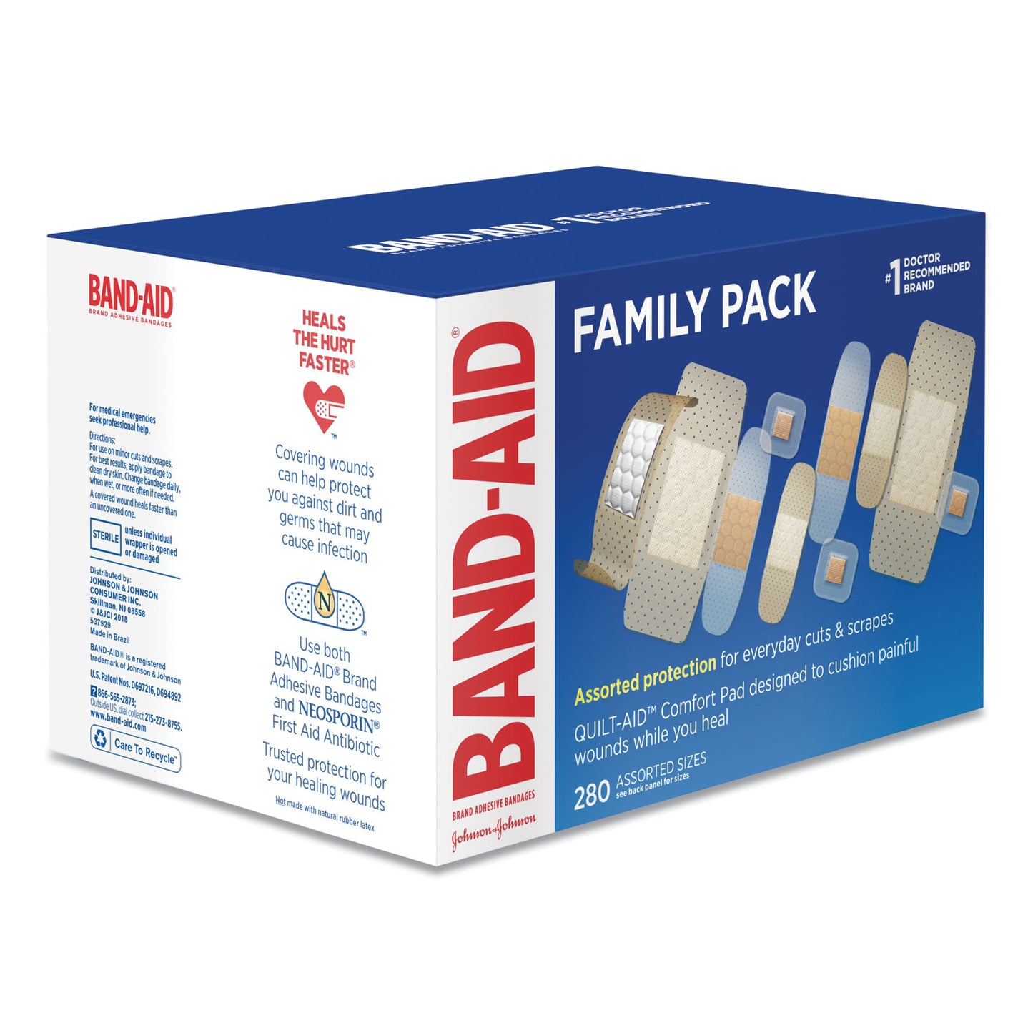 BAND-AID Sheer/Wet Adhesive Bandages, Assorted Sizes, 280/Box (4711)