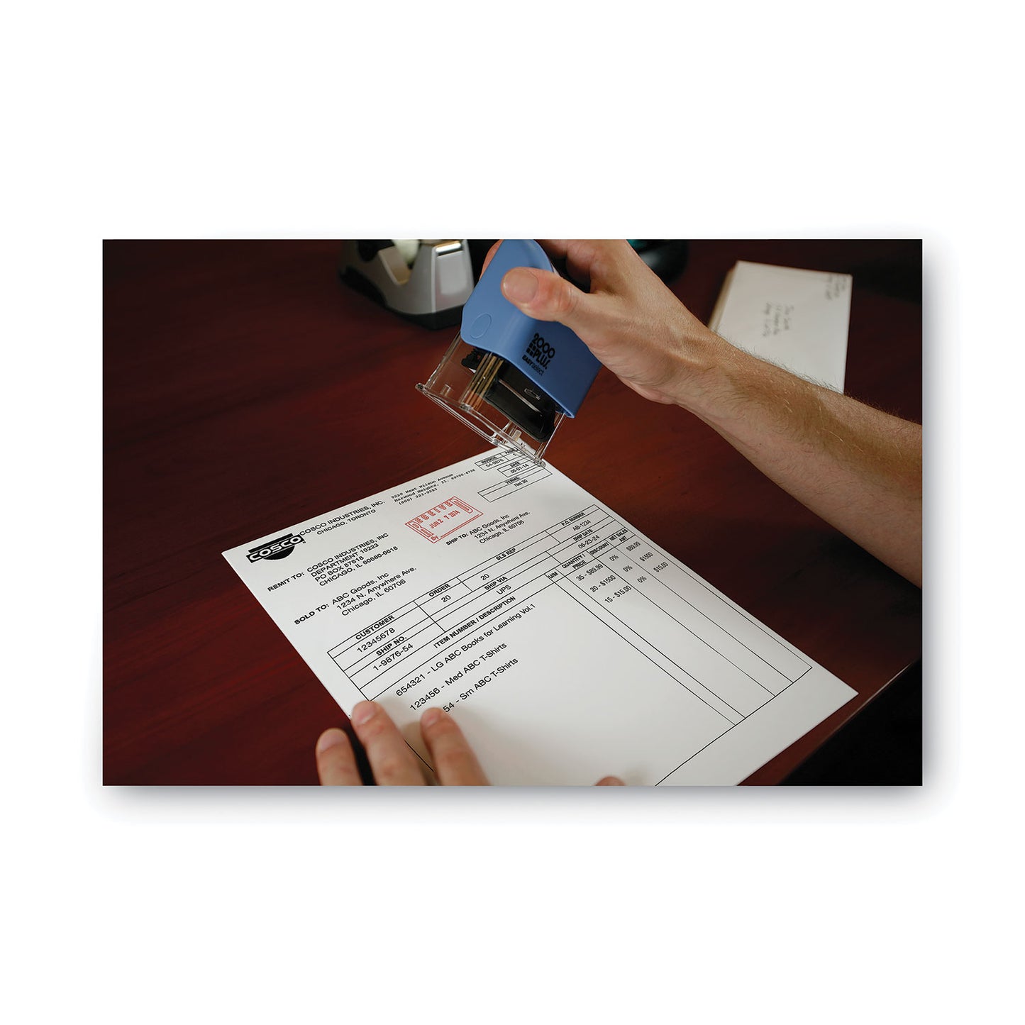 2000 PLUS ES Dater, RECEIVED + Date, 1 x 1.81, Red (011092)