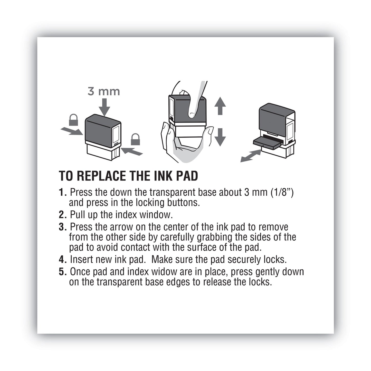 Replacement Ink Pad for 2000PLUS 1SI30PGL, 1.94" x 0.25", Black (065468)