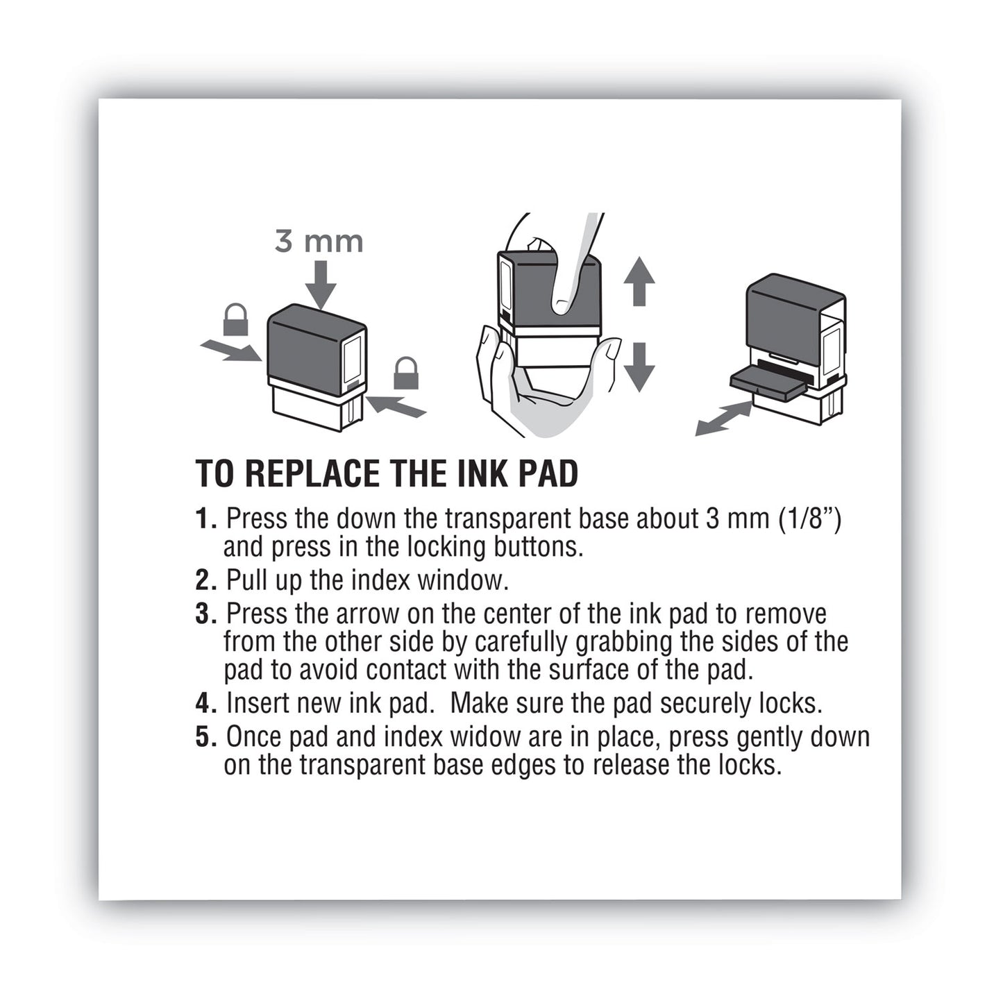 Replacement Ink Pad for 2000PLUS 1SI60P, 3.13" x 0.25", Blue (065474)