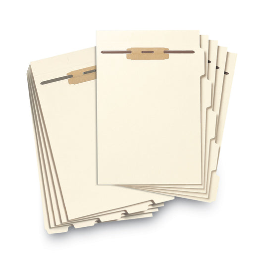 Smead Stackable Folder Dividers with Fasteners, 1/5-Cut Bottom Tab, 1 Fastener, Letter Size, Manila, 4 Dividers/Set, 50 Sets (35600)