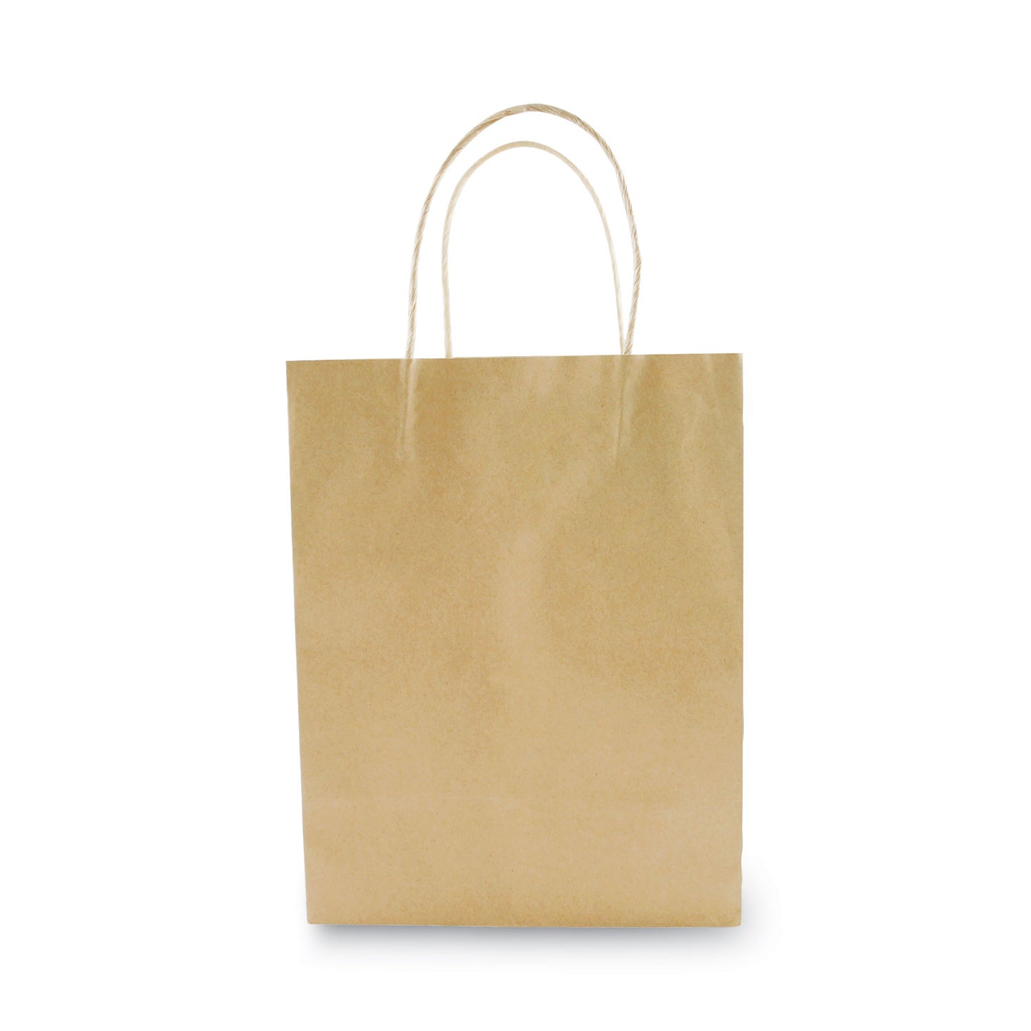 COSCO Premium Shopping Bag, Natural Twisted-Paper Handles, 8" x 4" x 10.25", Brown, 50/Box (098375)
