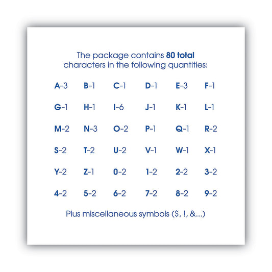 COSCO Letters, Numbers and Symbols, Self Adhesive, Black, 3"h, 64 Characters (098132)