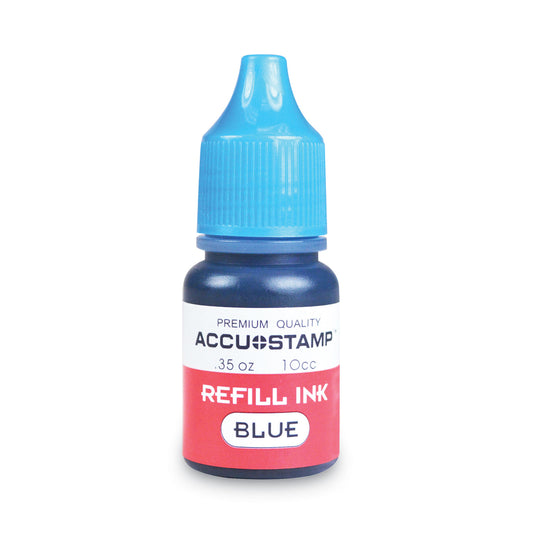 COSCO ACCU-STAMP Gel Ink Refill, 0.35 oz Bottle, Blue (090682)
