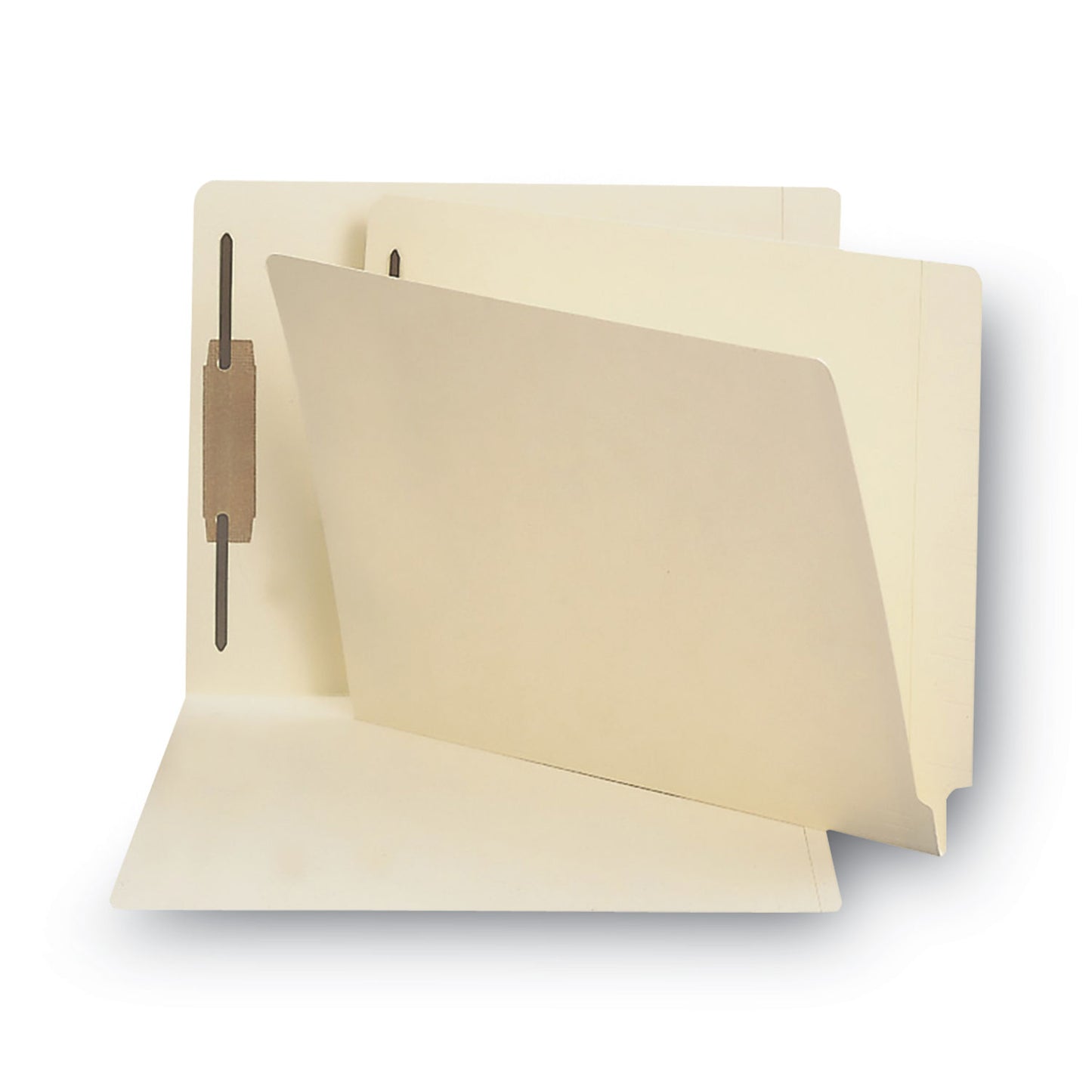 Smead End Tab Fastener Folders with Reinforced Straight Tabs, 14-pt Manila, 1 Fastener, Letter Size, Manila Exterior, 50/Box (34210)
