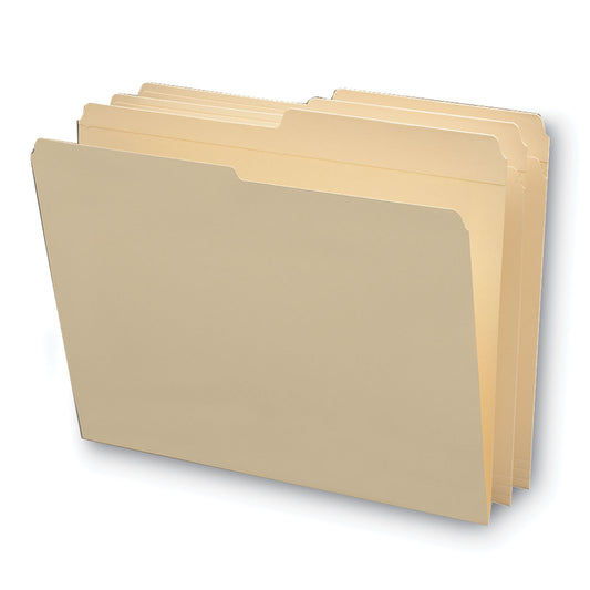 Smead Reinforced Tab Manila File Folders, 1/2-Cut Tabs: Assorted, Letter Size, 0.75" Expansion, 11-pt Manila, 100/Box (10326)
