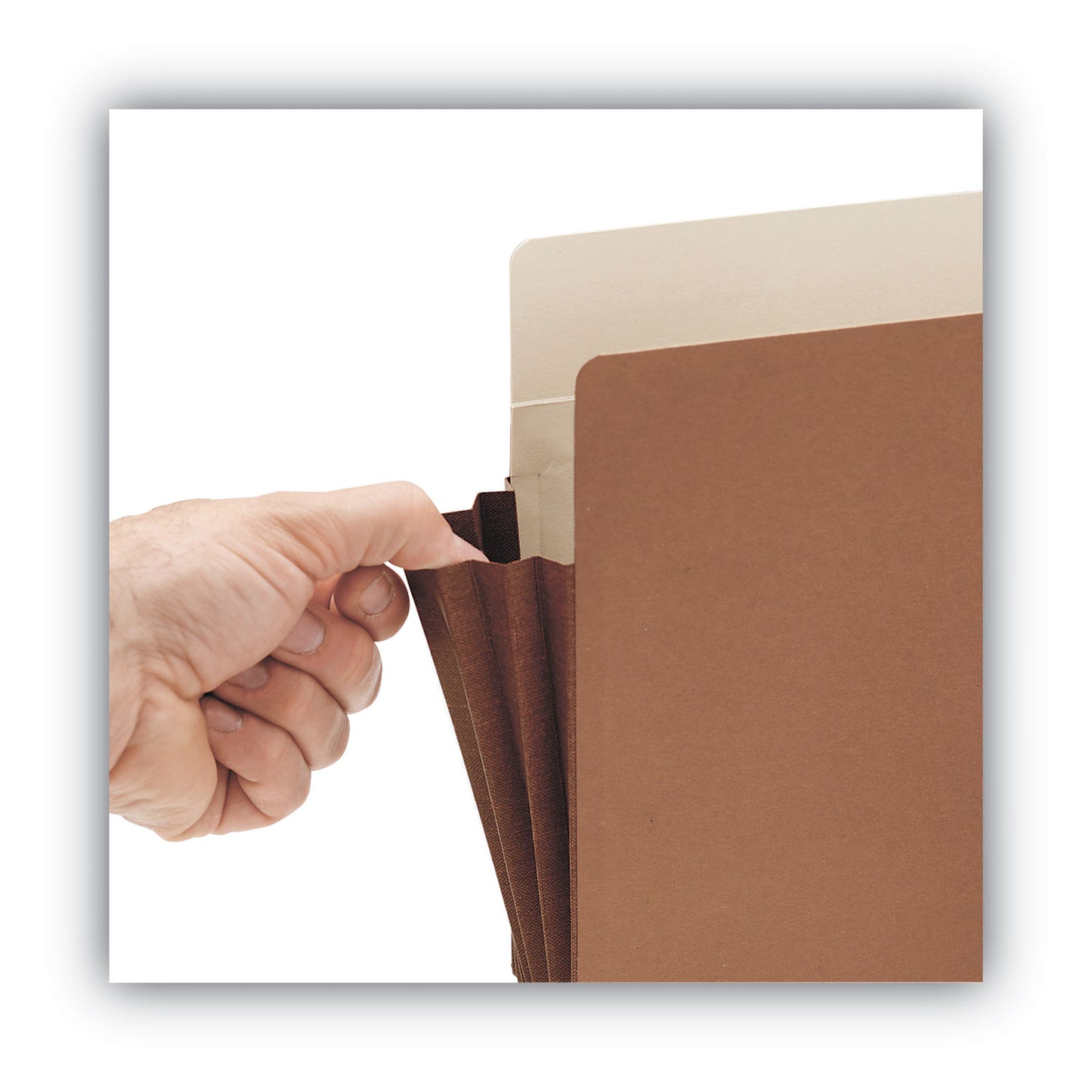 Smead Redrope Drop-Front File Pockets with Fully Lined Gussets, 3.5" Expansion, Letter Size, Redrope, 10/Box (73264)