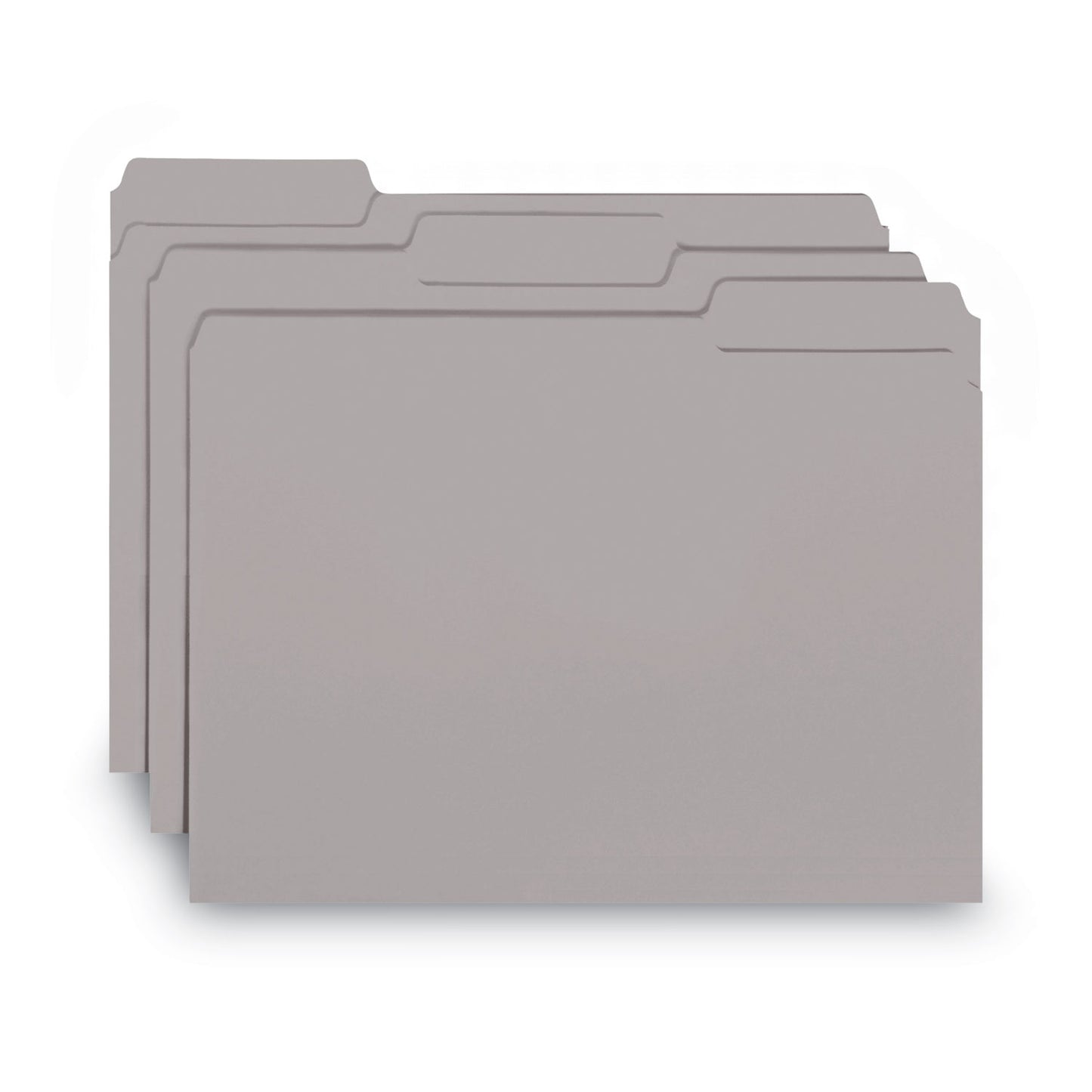 Smead Interior File Folders, 1/3-Cut Tabs: Assorted, Letter Size, 0.75" Expansion, Gray, 100/Box (10251)