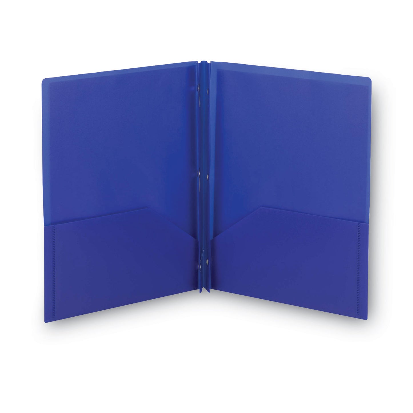 Smead Poly Two-Pocket Folder with Fasteners, 180-Sheet Capacity, 11 x 8.5, Blue, 25/Box (87726)