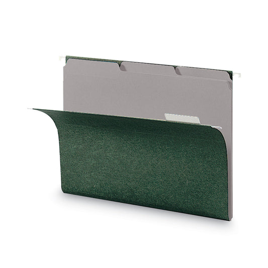 Smead Interior File Folders, 1/3-Cut Tabs: Assorted, Letter Size, 0.75" Expansion, Gray, 100/Box (10251)