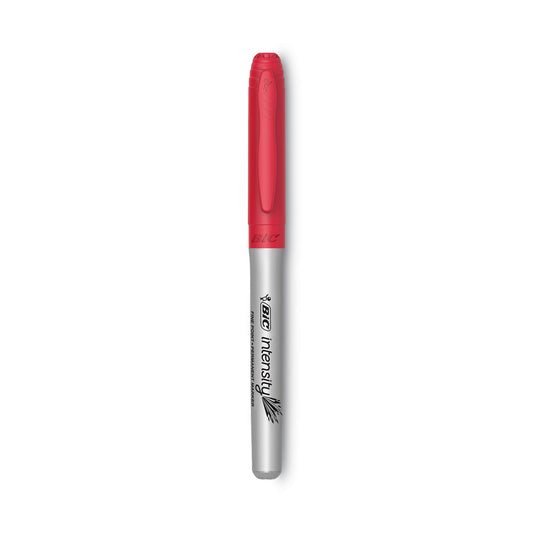 BIC Intensity Fine Tip Permanent Marker, Fine Bullet Tip, Rambunctious Red, Dozen (GPM11RD)