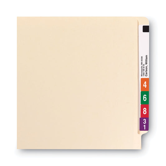 Smead End Tab Fastener Folders with Reinforced Straight Tabs, 14-pt Manila, 2 Fasteners, Letter Size, Manila Exterior, 50/Box (34215)