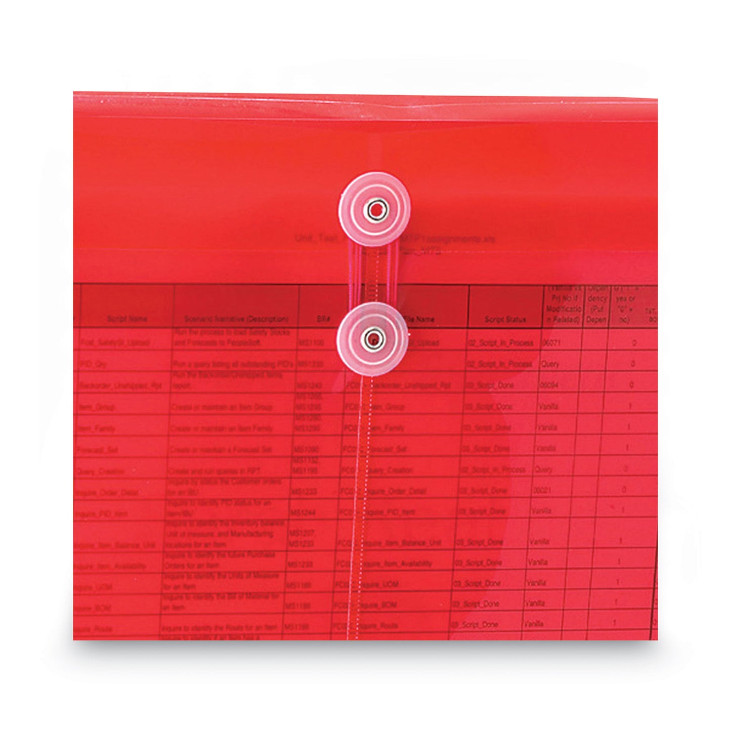 Smead Poly String and Button Interoffice Envelopes, Open-Side (Horizontal), 9.75 x 11.63, Transparent Red, 5/Pack (89527)