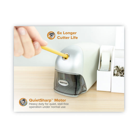 Bostitch QuietSharp Executive Electric Pencil Sharpener, AC-Powered, 4 x 7.5 x 5, Gray (EPS8HDGRY)