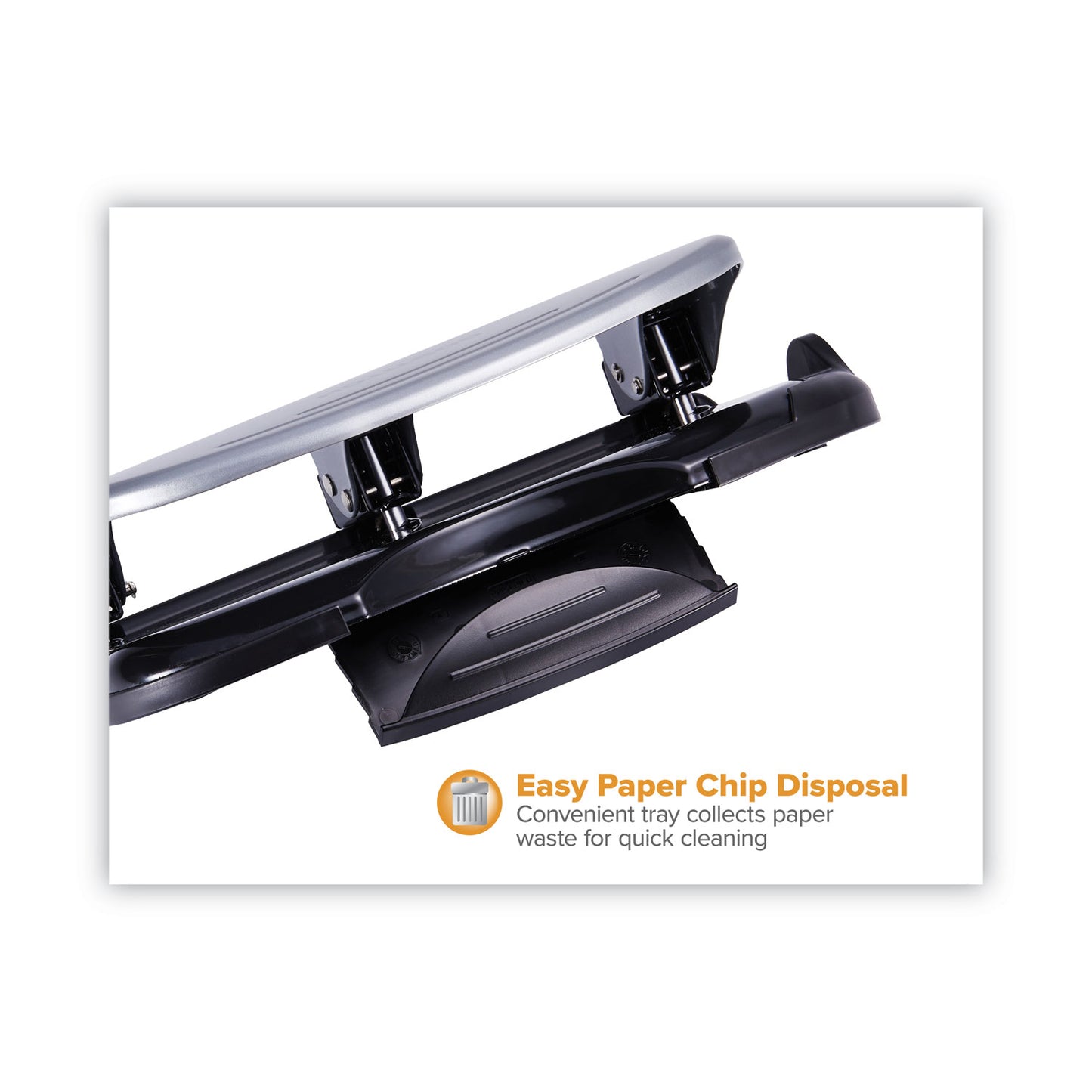 Bostitch 40-Sheet EZ Squeeze Three-Hole Punch, 9/32" Holes, Black/Silver (2240)