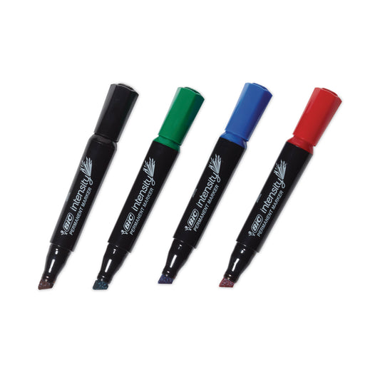 BIC Intensity Chisel Tip Permanent Marker Value Pack, Broad Chisel Tip, Assorted Colors, 36/Pack (GPMM36AST)