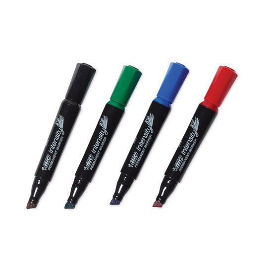 BIC Intensity Chisel Tip Permanent Marker, Broad Chisel Tip, Assorted Colors, Dozen (GPMM11AST)
