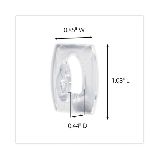 Command Mini Hooks, Small, Plastic, Clear, 0.5 lb Capacity, 30 Hooks and 32 Strips/Pack (17006CLR30NA)