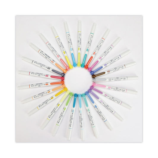 Zebra Mildliner Double Ended Highlighter Variety Pack, Asst Ink Colors, Bold-Chisel/Fine-Bullet Tips, Asst Barrel Colors, 25/Pack (78525)