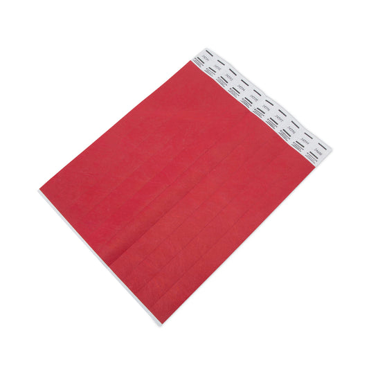 Advantus Crowd Management Wristbands, Sequentially Numbered, 10" x 0.75", Red, 100/Pack (75441)
