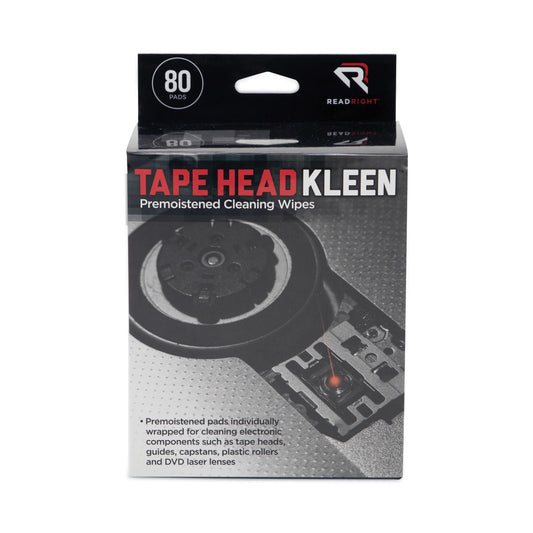 Read Right Tape Head Kleen Pad, Individually Sealed Pads, 5 x 5, 80/Box (RR1301)